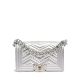 Borsa a mano da donna 100% Pvc FLAT XS MANHATTAN-SILVER Marc Ellis