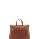 Borsa a mano unisex in vera pelle 100% cotone 4453-MARRONE Alessia Firenze