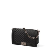 Borsa a mano da donna 100% Pvc FLAT-M 24-BLACK - BRUSH CDF Marc Ellis