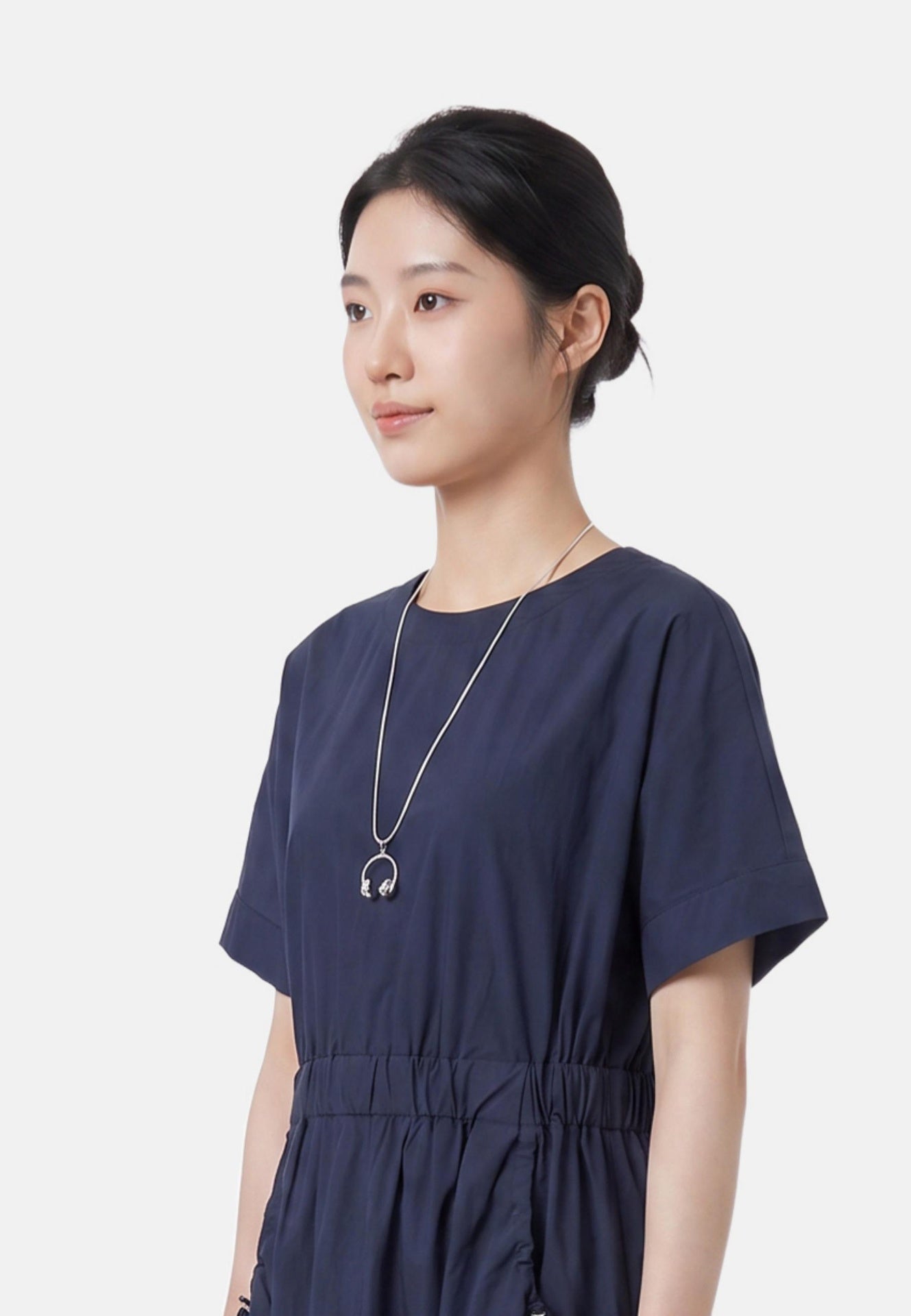 Vestito in Cotone Blu Scuro