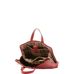 Borsa a mano unisex in vera pelle 100% cotone 4453-ROSSO Alessia Firenze