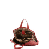 Borsa a mano unisex in vera pelle 100% cotone 4453-ROSSO Alessia Firenze