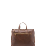 Borsa a mano unisex in vera pelle 100% cotone 4453-TESTA DI MORO Alessia Firenze