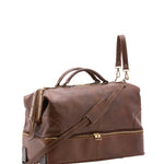 Borsa da viaggio unisex in vera pelle Made in Italy 4084-TESTA DI MORO Alessia Firenze