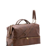 Borsa da viaggio unisex in vera pelle Made in Italy 4084-TESTA DI MORO Alessia Firenze