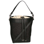 Borsa a secchiello da donna Misto pelle e tessuto MYB-05165-SS-12+S28 NERO My Best Bag