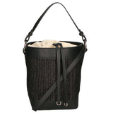 Borsa a secchiello da donna Misto pelle e tessuto MYB-05165-SS-12+S28 NERO My Best Bag