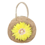 Karen Borsa a mano da donna Paglia intrecciata 88121-GIALLO Gave Lux