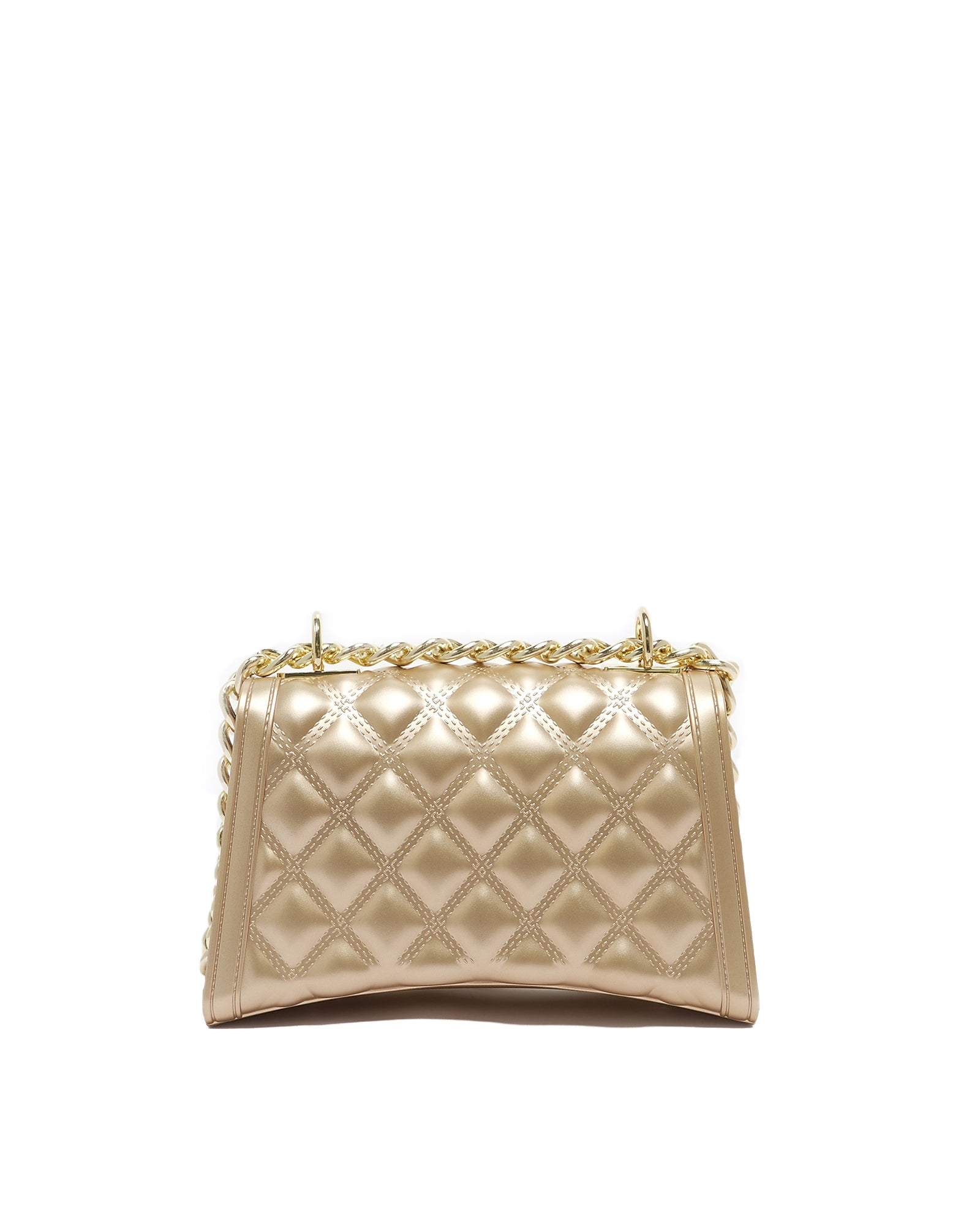 Borsa a mano da donna 100% Pvc FLAT RHOMBUS S-GOLD + LIGHT GOLD Marc Ellis