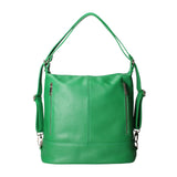 Anjelica women's shoulder bag convertible into a backpack in genuine leather, Made in Italy, 33x31x12 cm