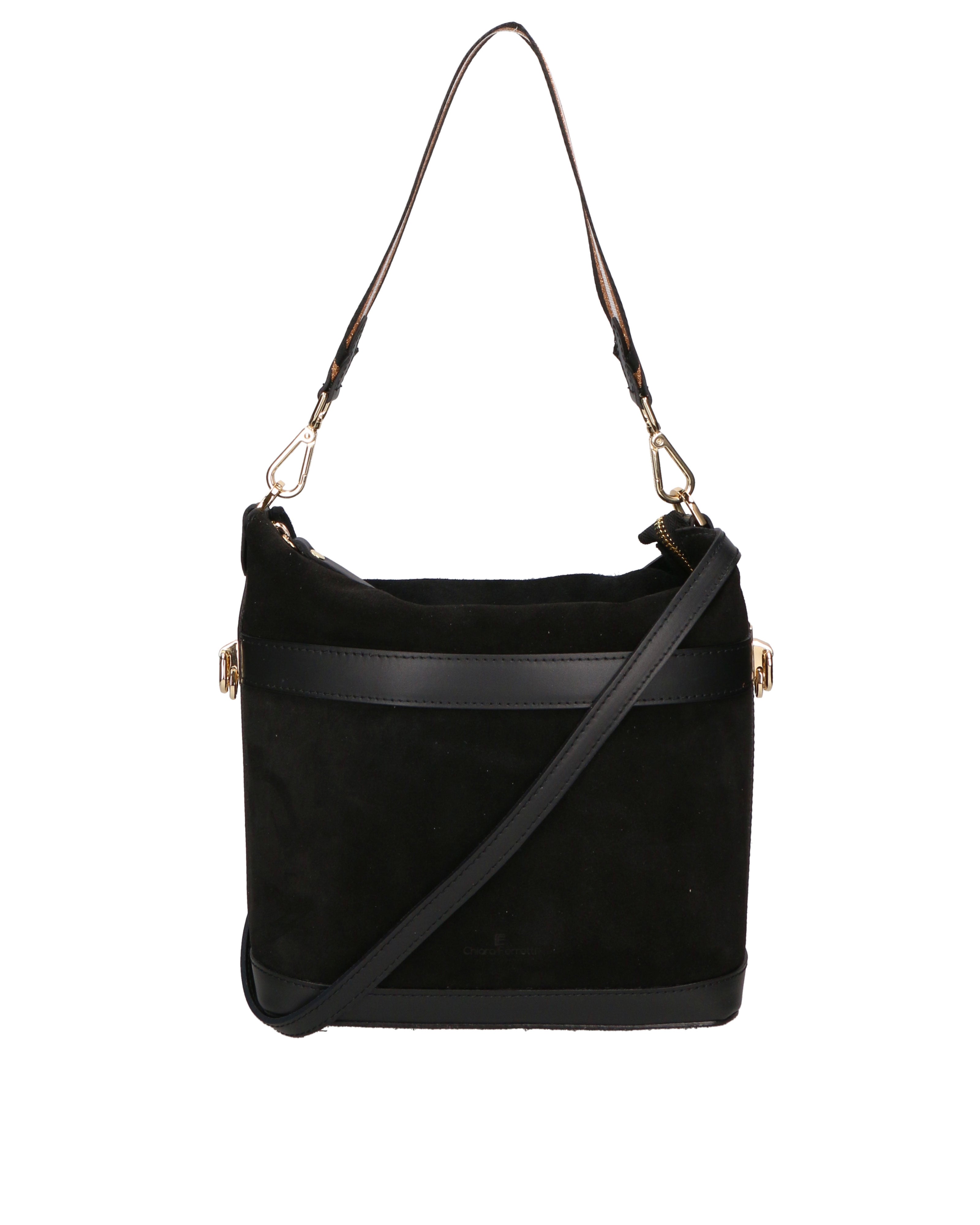 Vera pelle 04163-P218 NERO+SC NERO Borsa a spalla da donna Elowen Ultra Chiara Ferretti