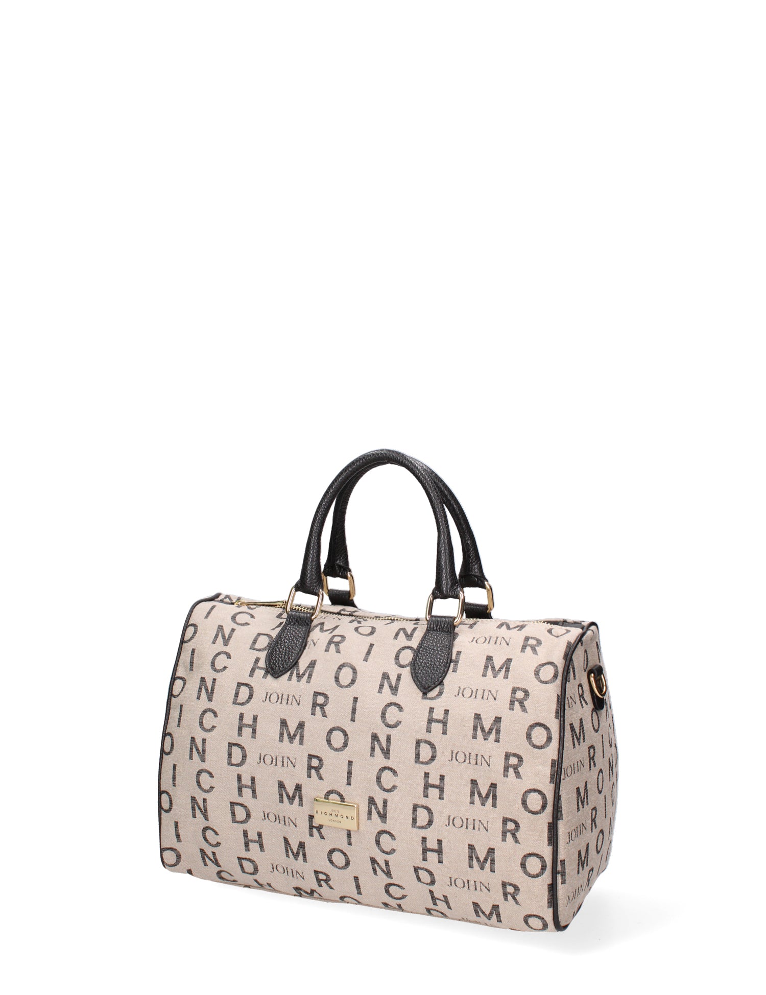 Borsa a mano da donna 100% vera pelle JR-W-1161-TP-BONE + BLACK + GOLD John Richmond