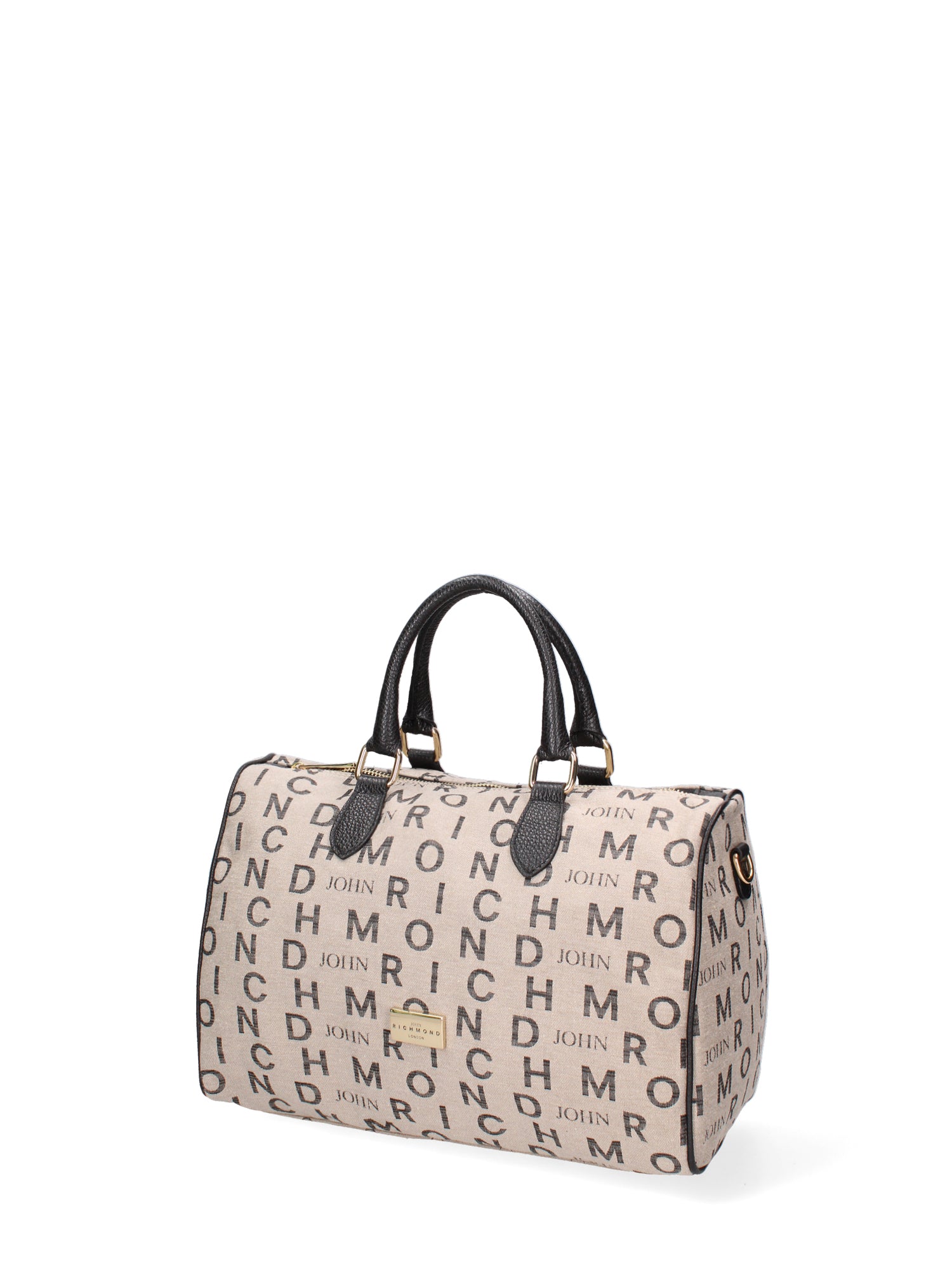 Borsa a mano da donna 100% vera pelle JR-W-1161-TP-BONE + BLACK + GOLD John Richmond