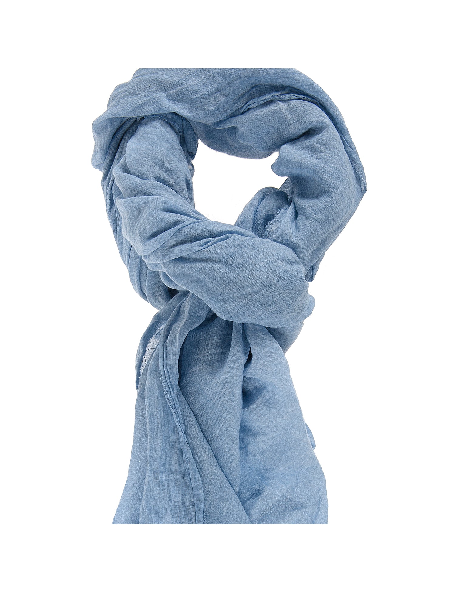 Swami L2025-BLU Foulard unisex in cotone e seta Gave Lux