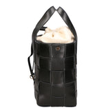 Borsa a mano da donna Vera pelle MYB-7055-SS-NERO+BEIGE My Best Bag
