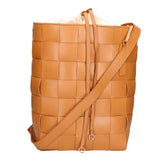 Borsa a tracolla da donna 100% pelle MYB-7054-SS-CUOIO+BEIGE My Best Bag