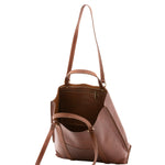 Borsa a spalla unisex in vera pelle Made in Italy 4610-MARRONE Alessia Firenze