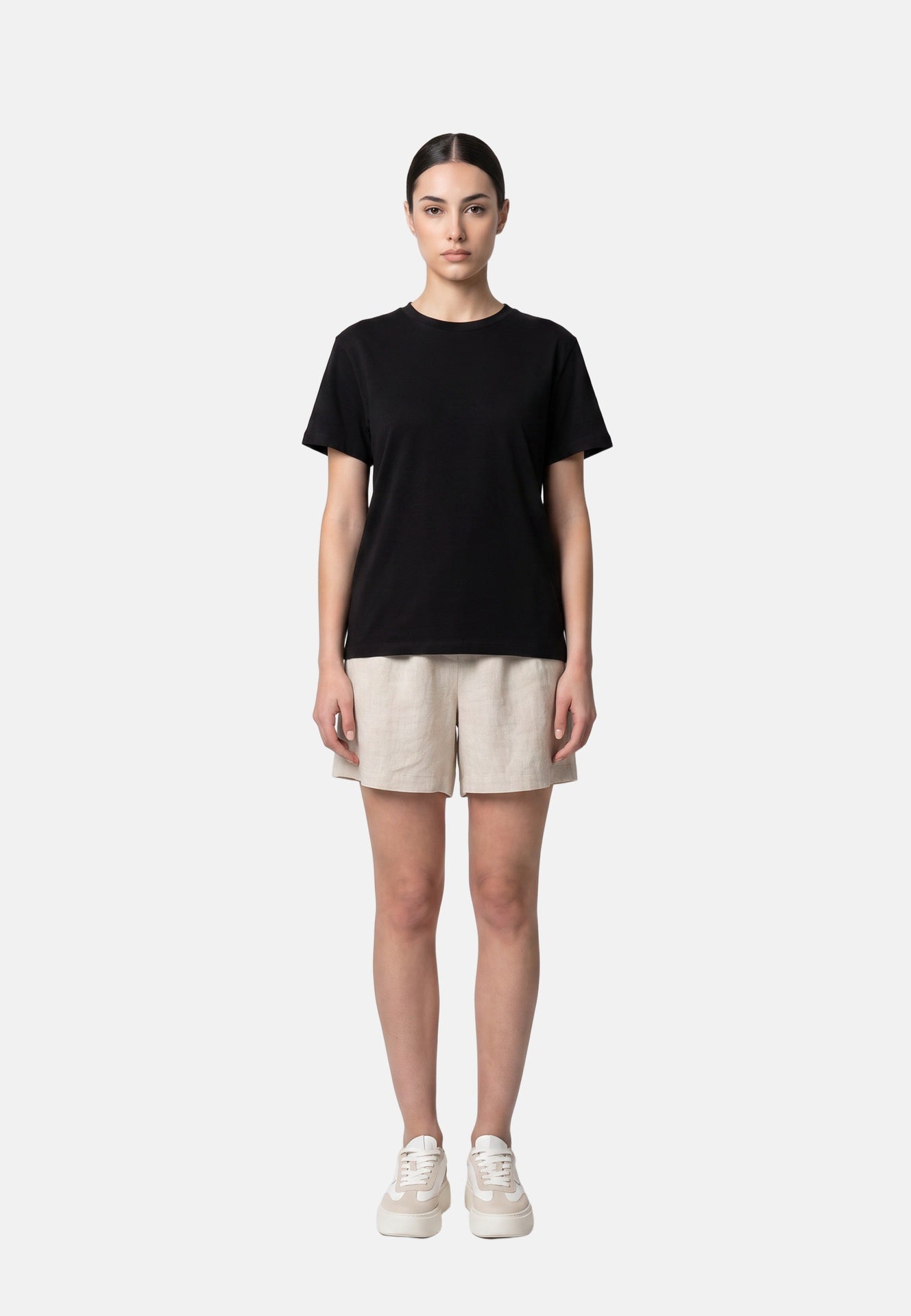 T-shirt in 84% Cotone 16% Elastan Nero
