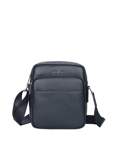 Borsa a tracolla uomo vera pelle Casual BC1482-BLACK