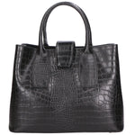 Letizia Borsa a mano da donna Pelle stampata croco 06542-NERO Gave Lux