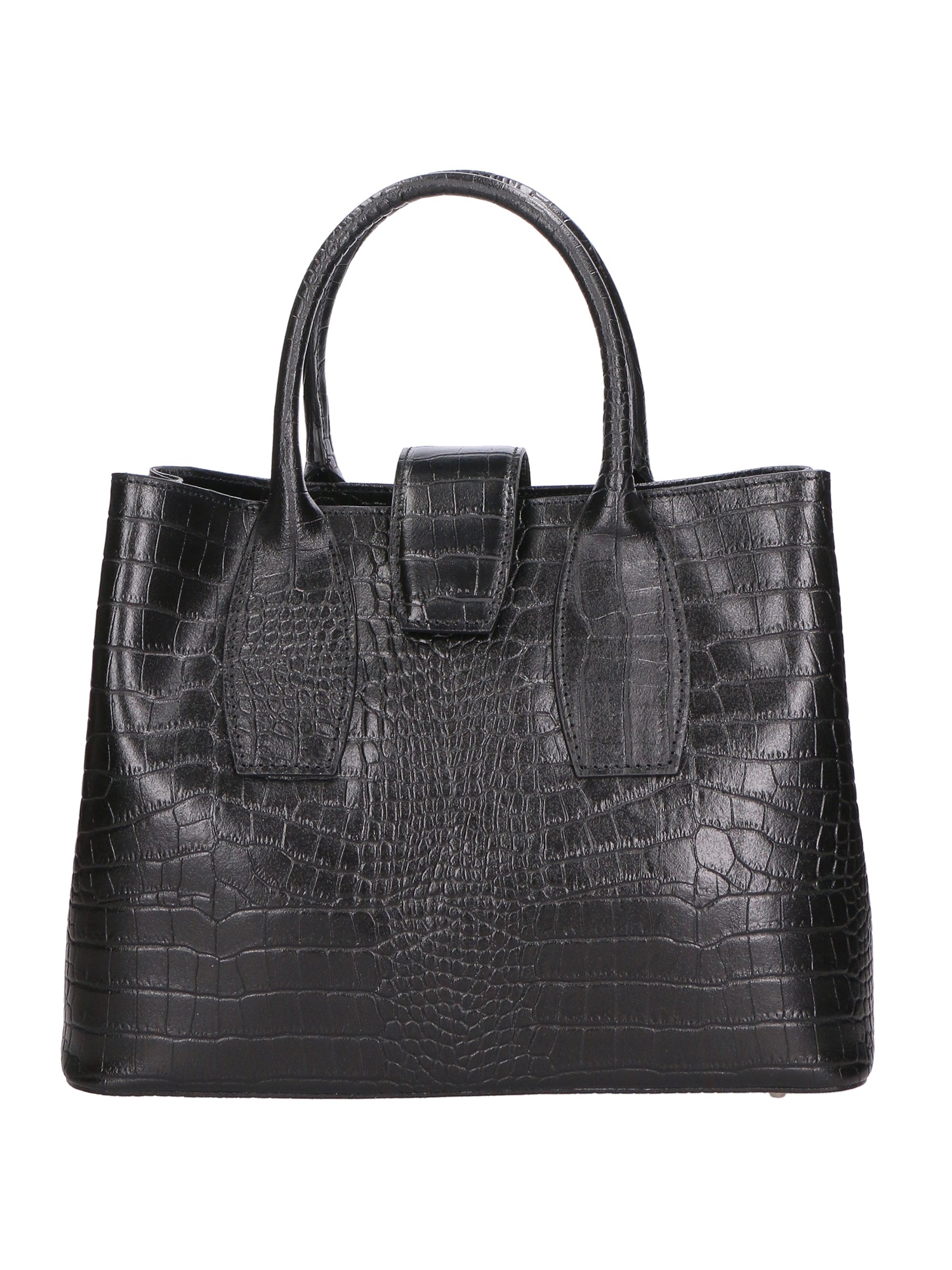Letizia Borsa a mano da donna Pelle stampata croco 06542-NERO Gave Lux