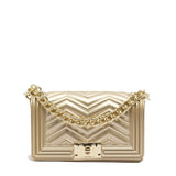 Borsa a mano da donna 100% PVC FLAT S MANHATTAN-GOLD + LIGHT GOLD Marc Ellis