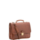 Borsa a mano unisex in vera pelle Made in Italy 4017-MARRONE Alessia Firenze
