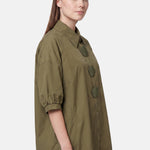 Vestito in Cotone Verde Militare