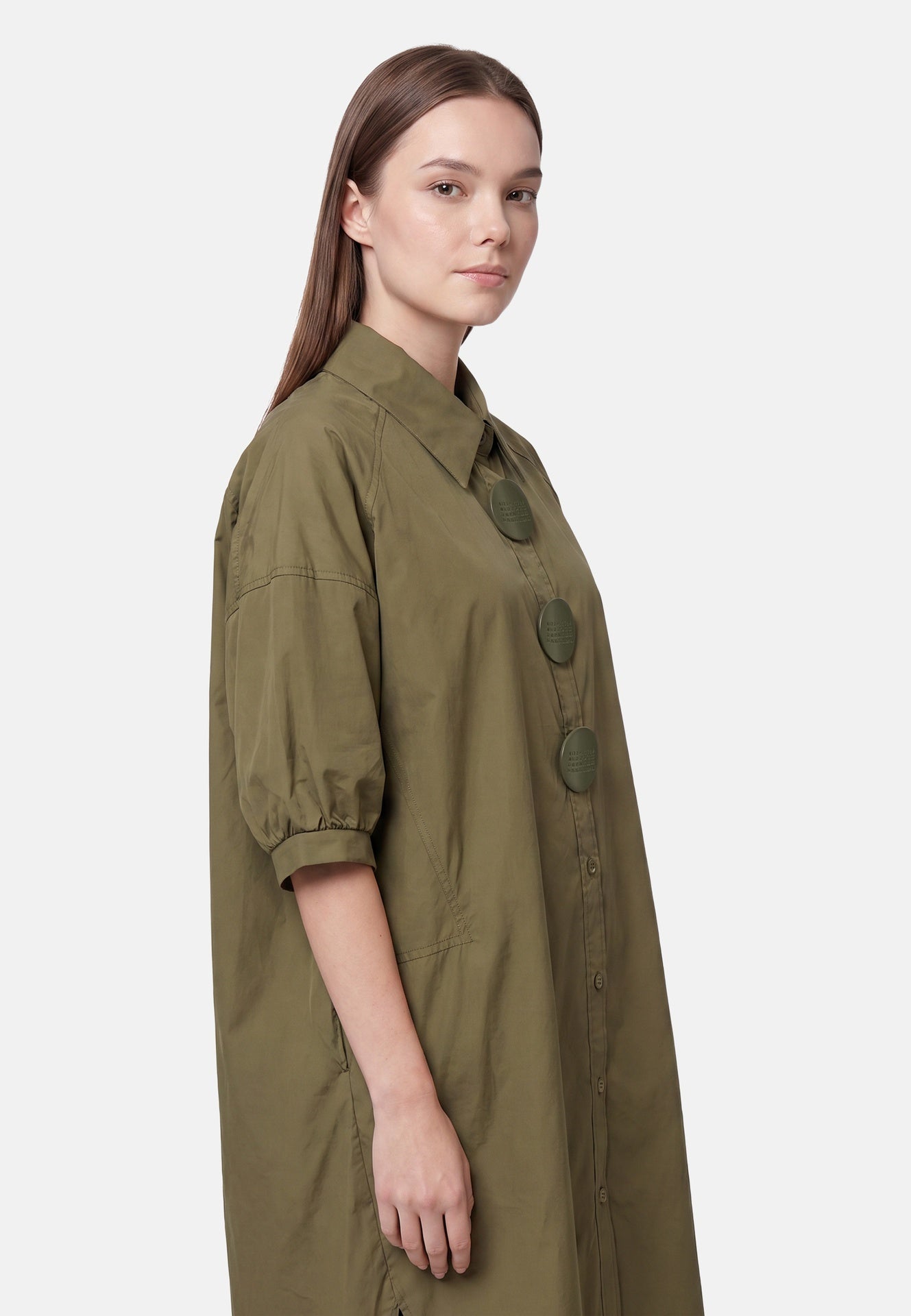Vestito in Cotone Verde Militare