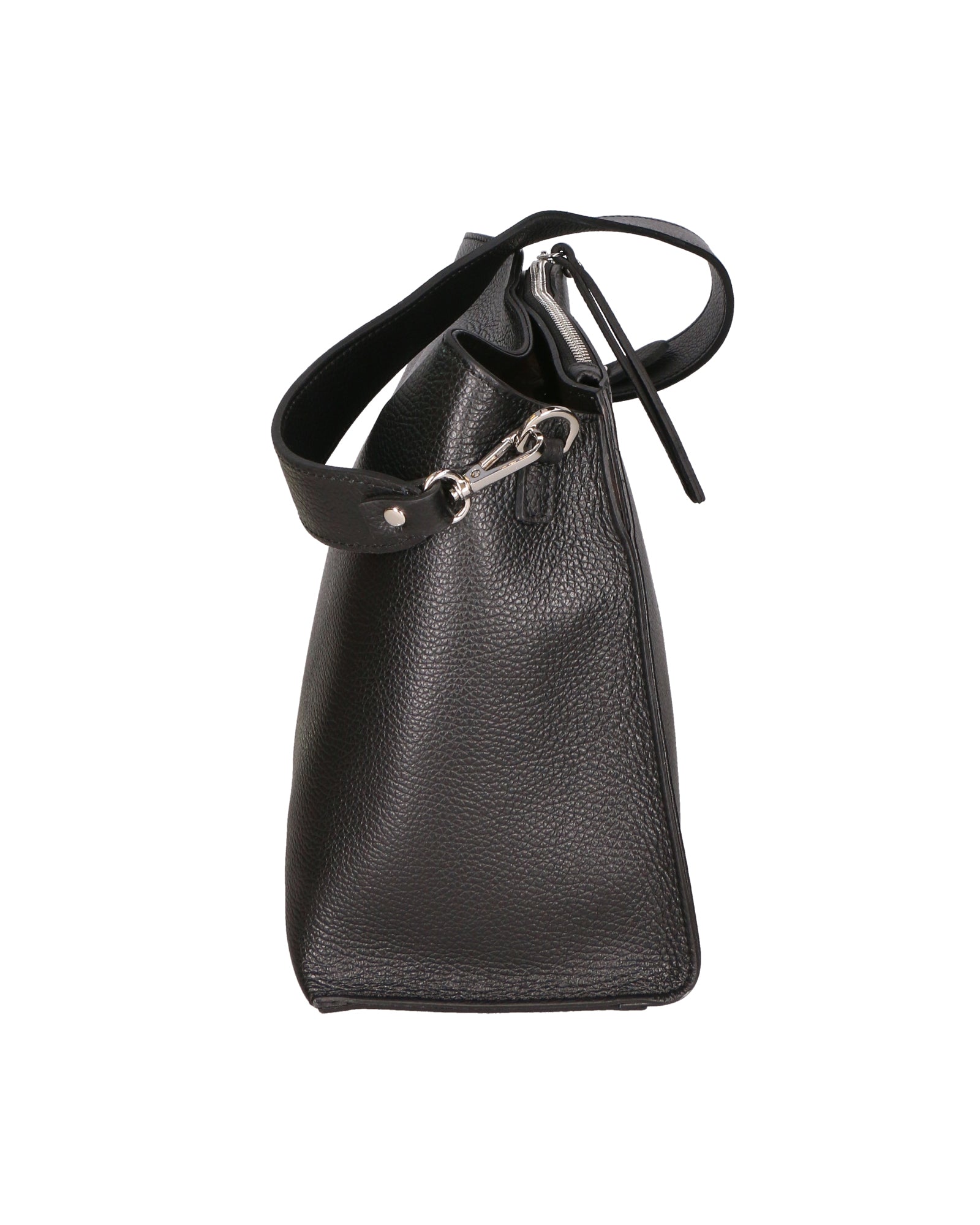 Borsa a spalla da donna Made in Italy Vera pelle 01101-D28 NERO Viola Castellani