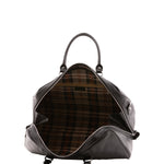 Borsa da viaggio unisex in vera pelle 100% cotone 4040-NERO Alessia Firenze