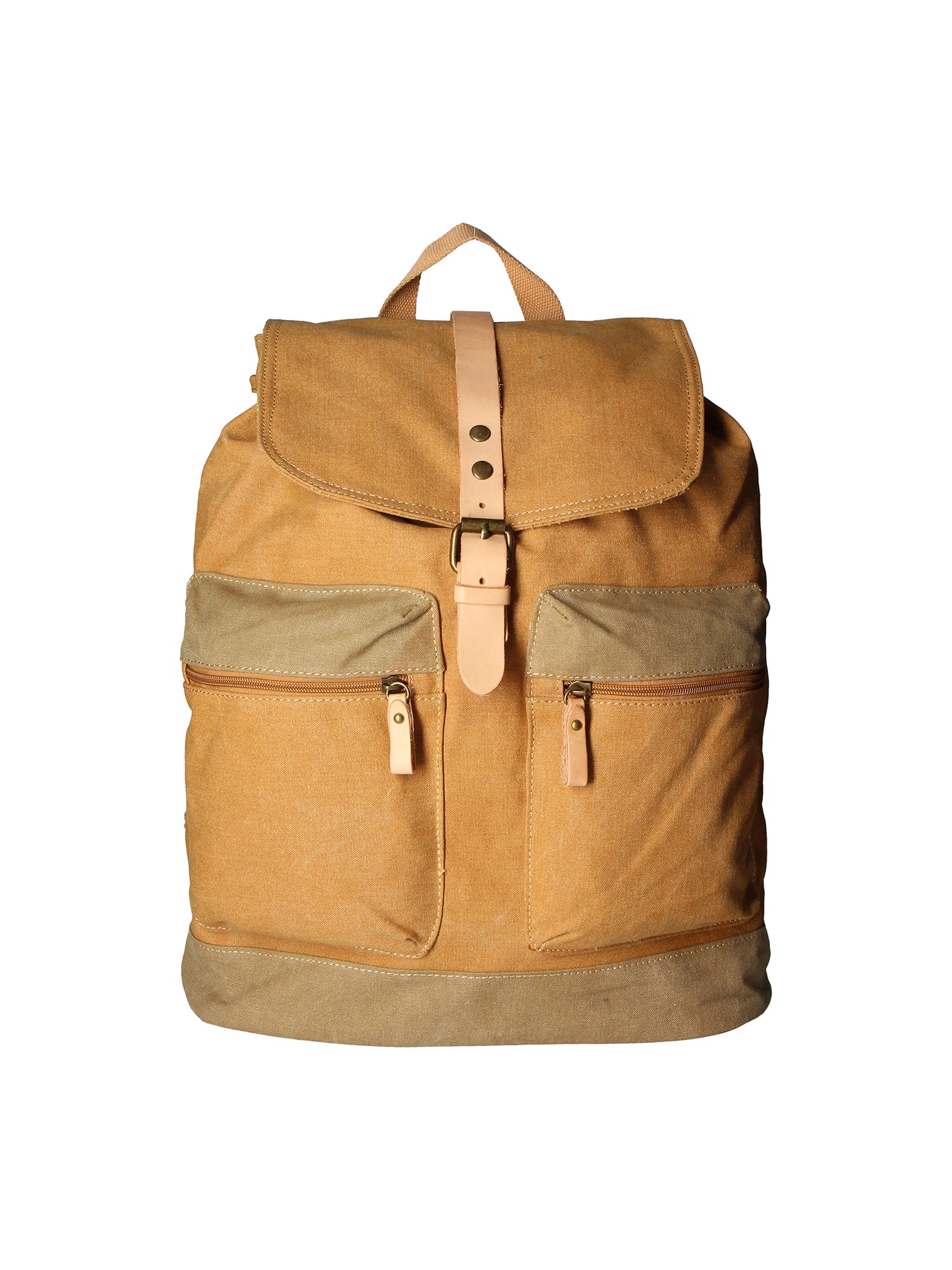 Mavi’ ZG3013-CUOIO COGNAC Zaino unisex in canvas e vera pelle Gave Lux