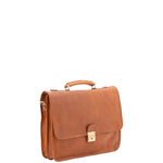 Borsa a mano unisex in vera pelle Made in Italy 4017-MIELE Alessia Firenze