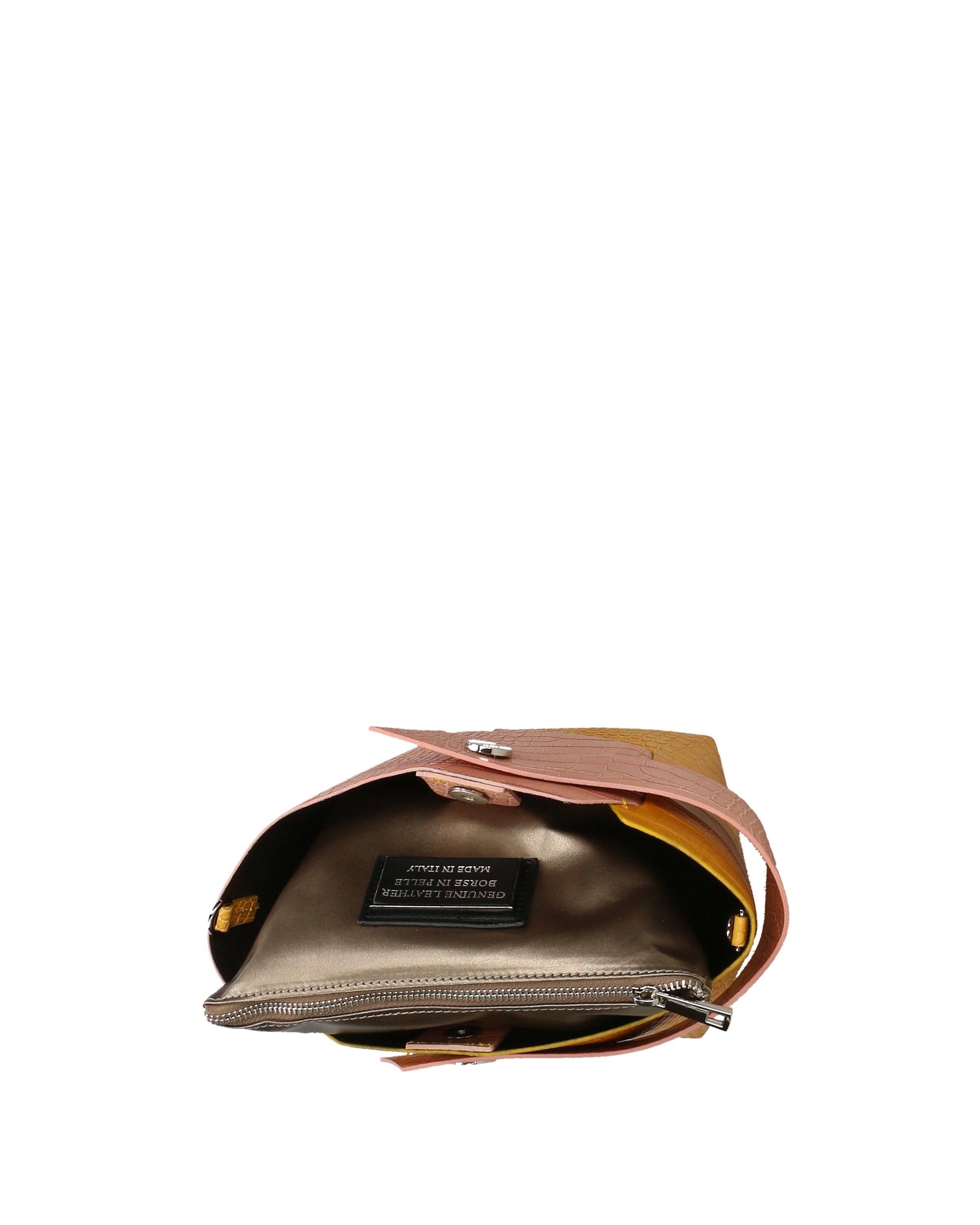 Ombretta Borsa a mano da donna Vera pelle 00643-C68+C36 ROSA PINK+SENAPE MUSTARD Gave Lux
