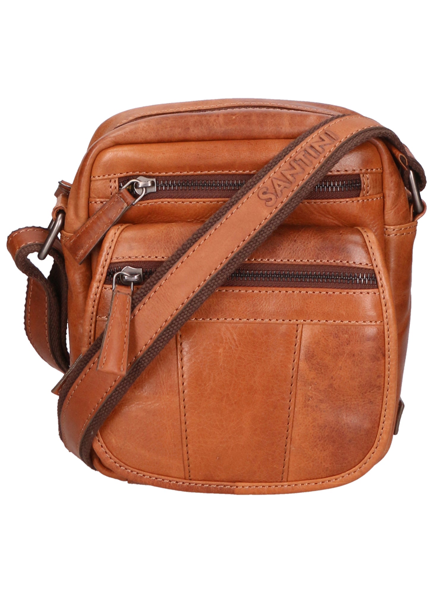 Borsa a tracolla unisex vera pelle 100% Made in Italy SN5862547-TAN Santini Firenze