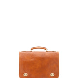 Borsa a mano unisex in vera pelle Made in Italy 4512-MIELE Alessia Firenze