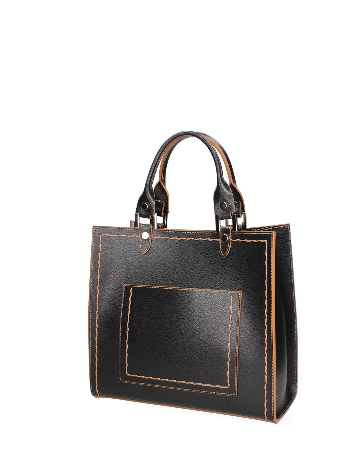 Borsa a mano da donna 100% vera pelle 07262-P 636 NERO Roberta Rossi