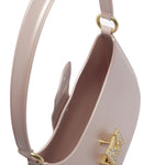 Borsa a spalla da donna 100% Pvc FLAT NEW YORK-NUDE + OFF GOLD Marc Ellis