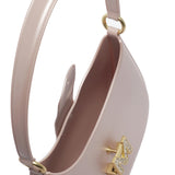 Borsa a spalla da donna 100% Pvc FLAT NEW YORK-NUDE + OFF GOLD Marc Ellis