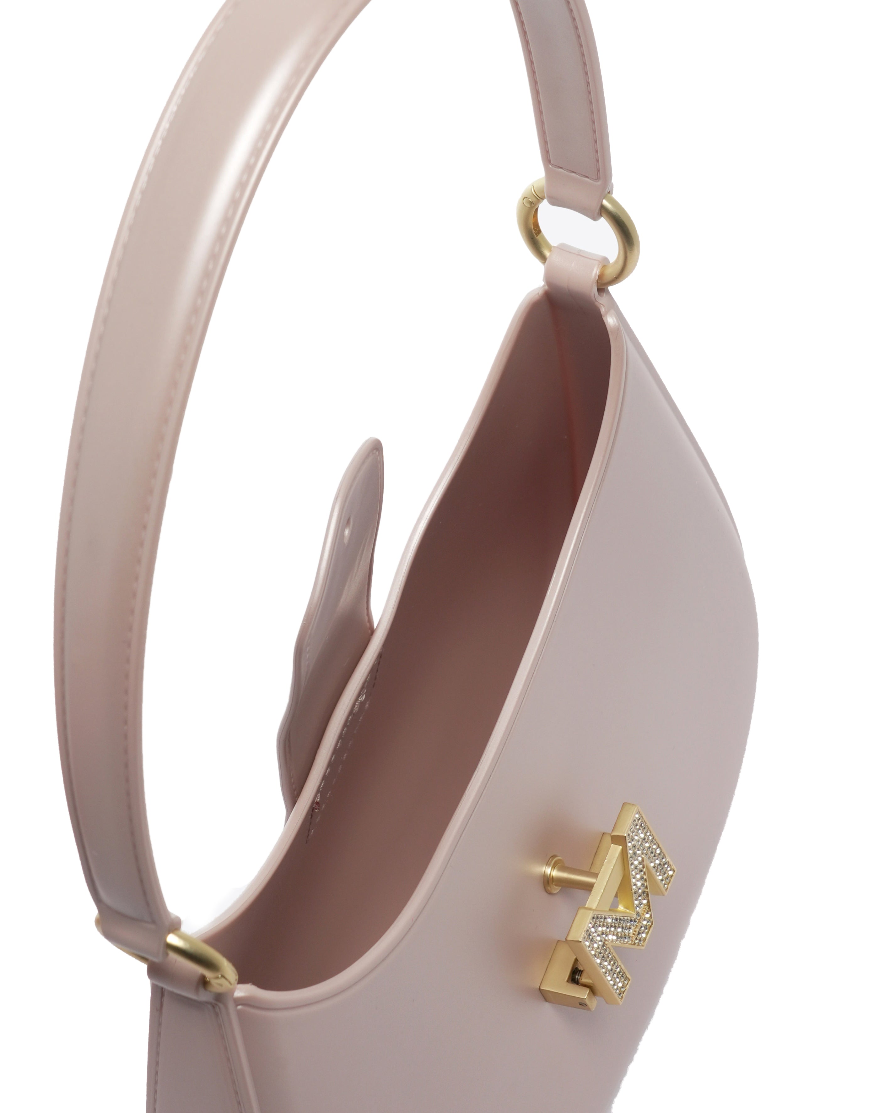 Borsa a spalla da donna 100% Pvc FLAT NEW YORK-NUDE + OFF GOLD Marc Ellis
