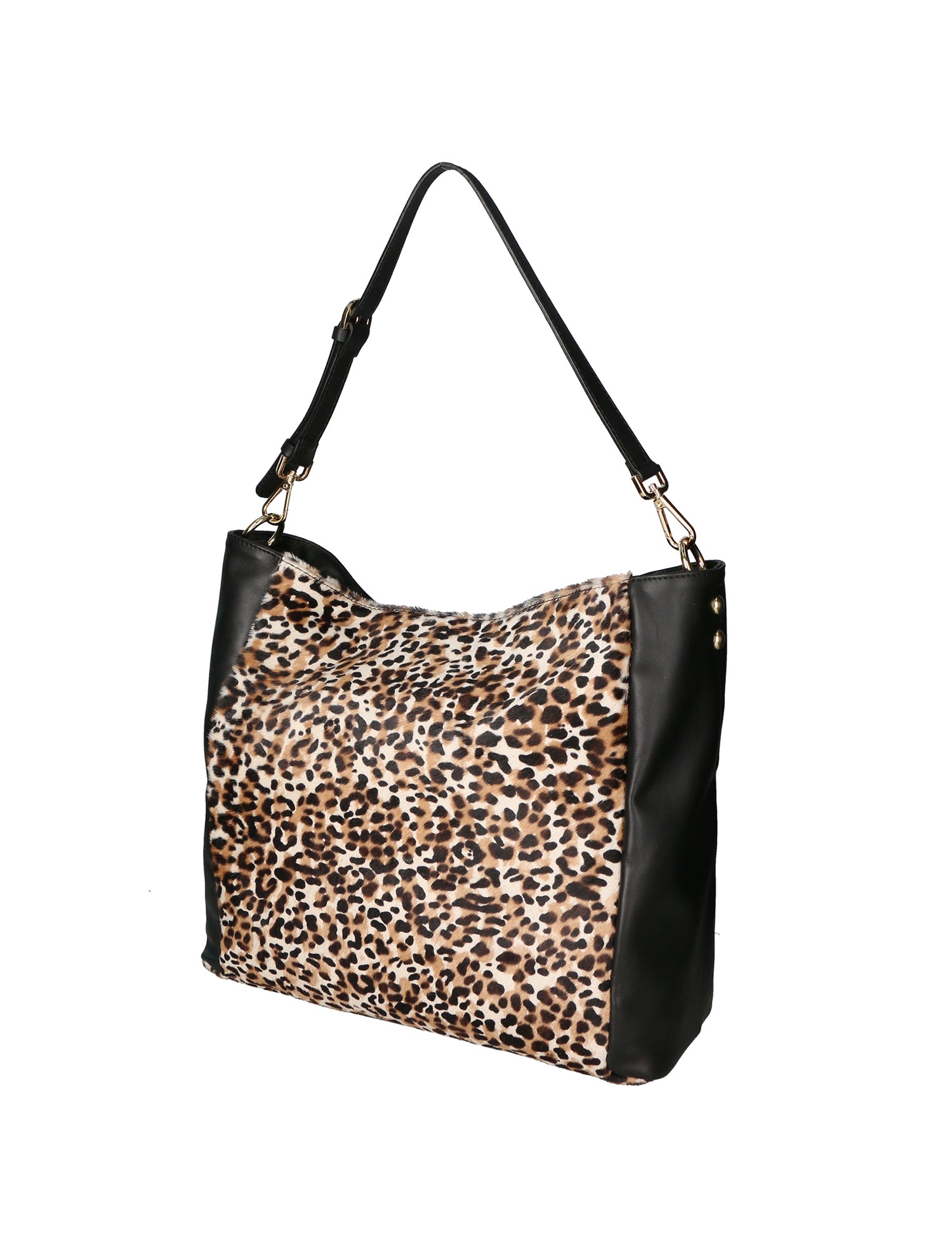 Asia Borsa a spalla da donna Vera pelle 05475-LEO BIANCO NERO 028 Gave Lux
