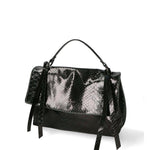 Vera pelle effetto serpente 03902-019 NERO Borsa a mano da donna Serpina Chiara Ferretti