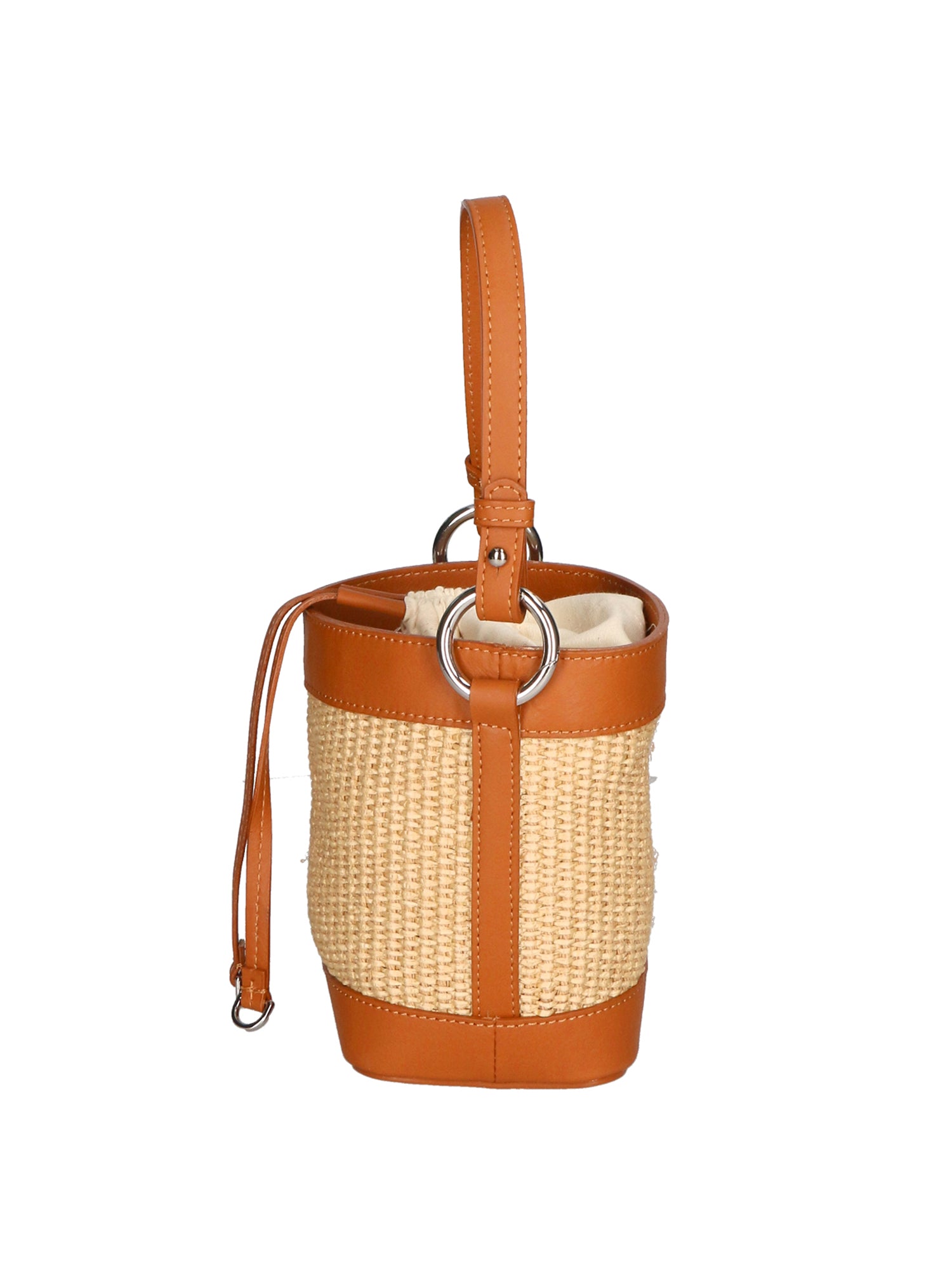 Borsa a secchiello da donna Misto pelle e tessuto MYB-05166-SS-141+S44 CUOIO My Best Bag