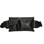 Aisha 04733-D28 NERO BLACK Marsupio da donna in vera pelle + canvas Gave Lux