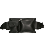 Aisha 04733-D28 NERO BLACK Marsupio da donna in vera pelle + canvas Gave Lux