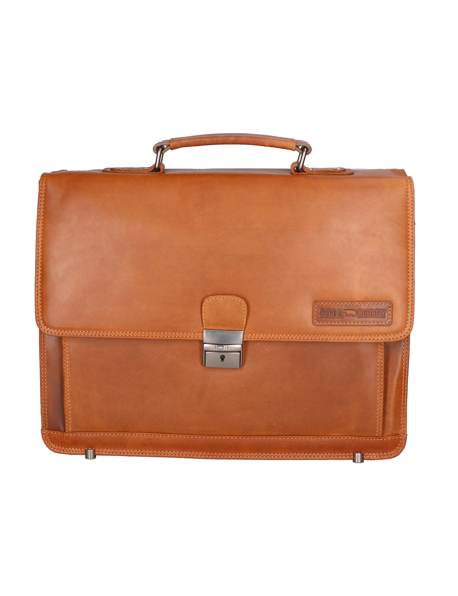 Borsa da lavoro uomo in vera pelle RFID HILB-3154-CUOIO Hill Burry