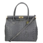 Deborah Borsa a mano da donna Pelle Croco Stampata 7727-C16 GRIGIO Gave Lux