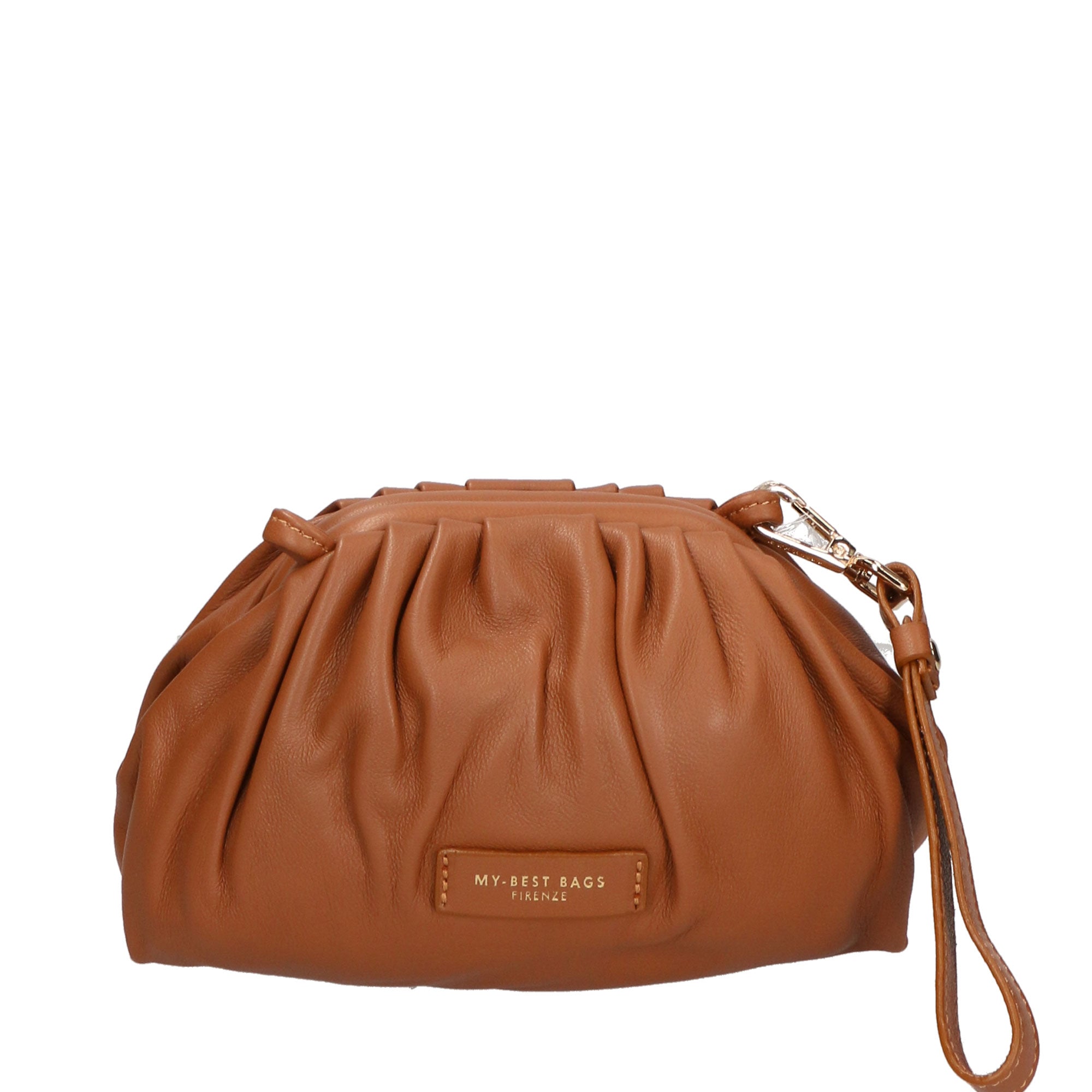 Borsa a tracolla da donna 100% pelle MYB-7009-SS-COGNAC 21 My Best Bag
