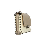 Vera pelle 8641-BEIGE+TAUPE Borsa a tracolla da donna Evanthe Pro Gave Lux