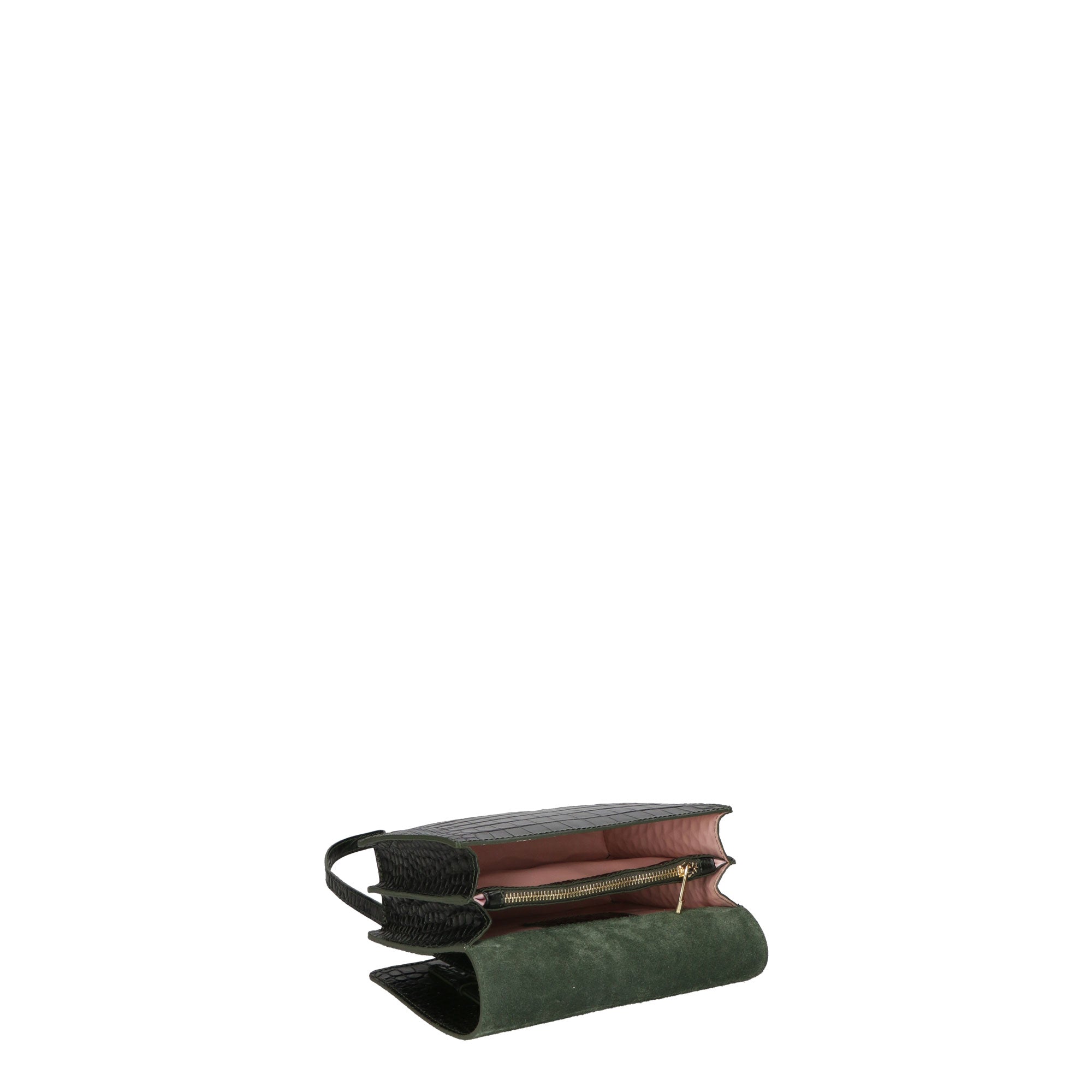 Borsa a tracolla da donna Pelle Croco MYB-8006-FW-NERO My Best Bag